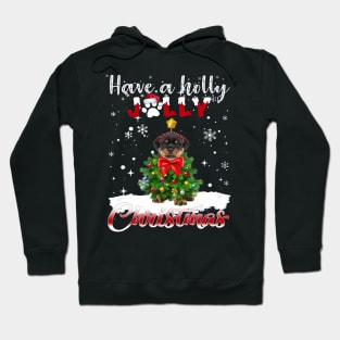 Have A Holly Jolly Christmas Rottweiler Dog Xmas Tree Hoodie